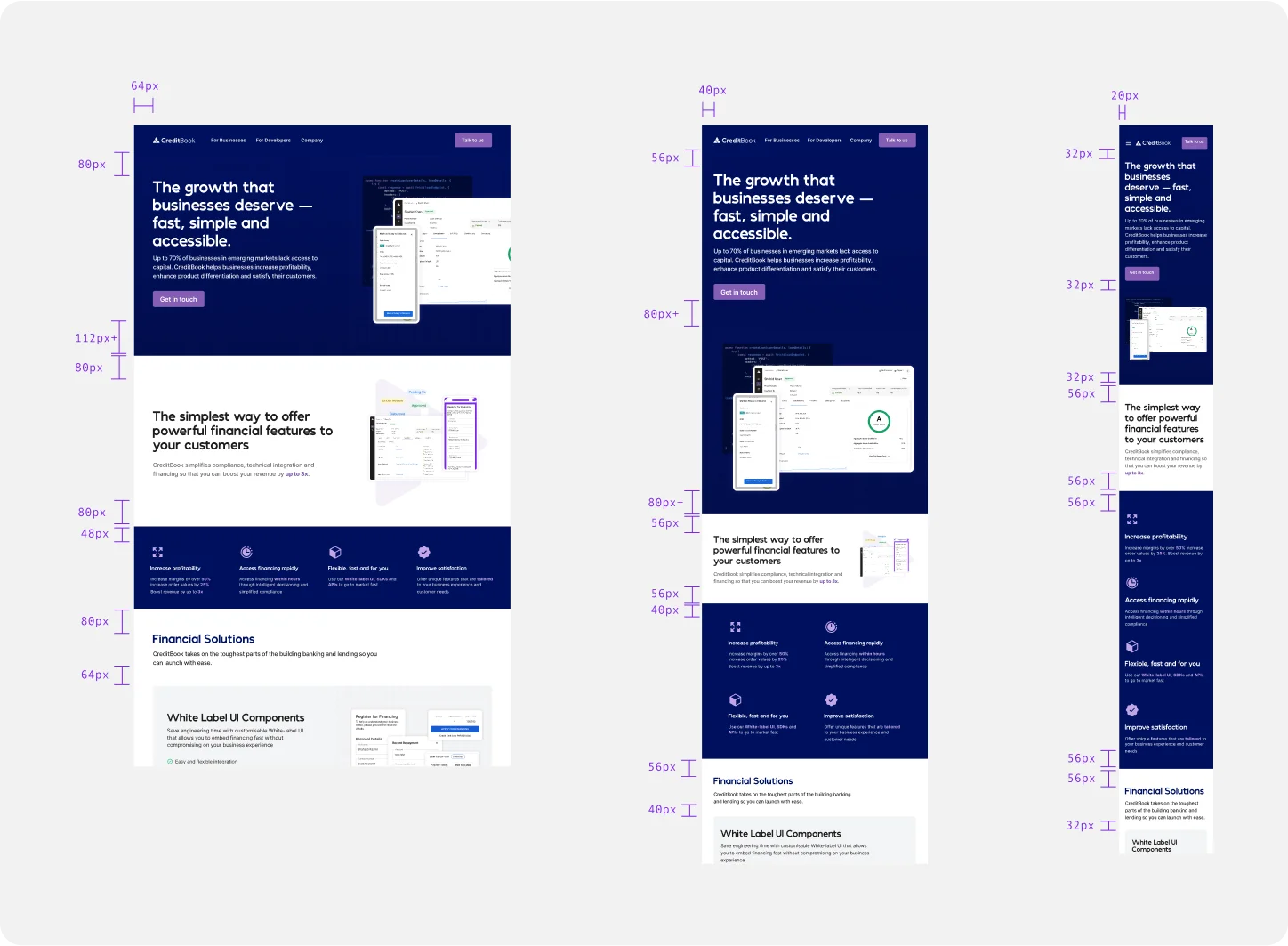 CreditBook web design