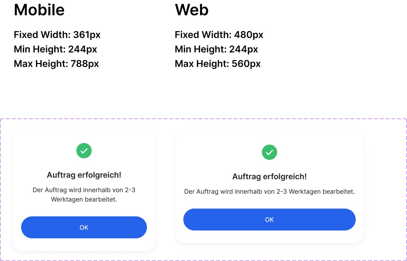 Hard dimensional rules, set per platform for a reason. The web modal is capped lower because a desktop viewport is wider than it is tall.