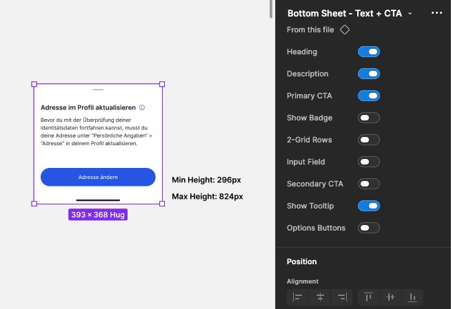 One component, driven by properties: a lightweight notice with a few toggles on.