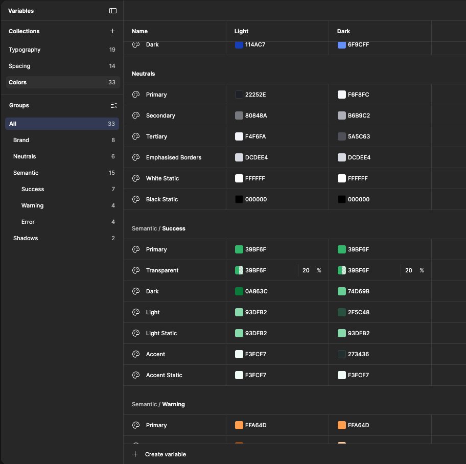 The tokenized foundations, built earlier in the wider refresh. Because the overlays were built on this foundation, they inherited theming and consistency by default.