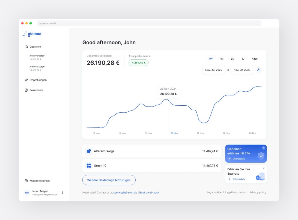 Home portfolio dashboard