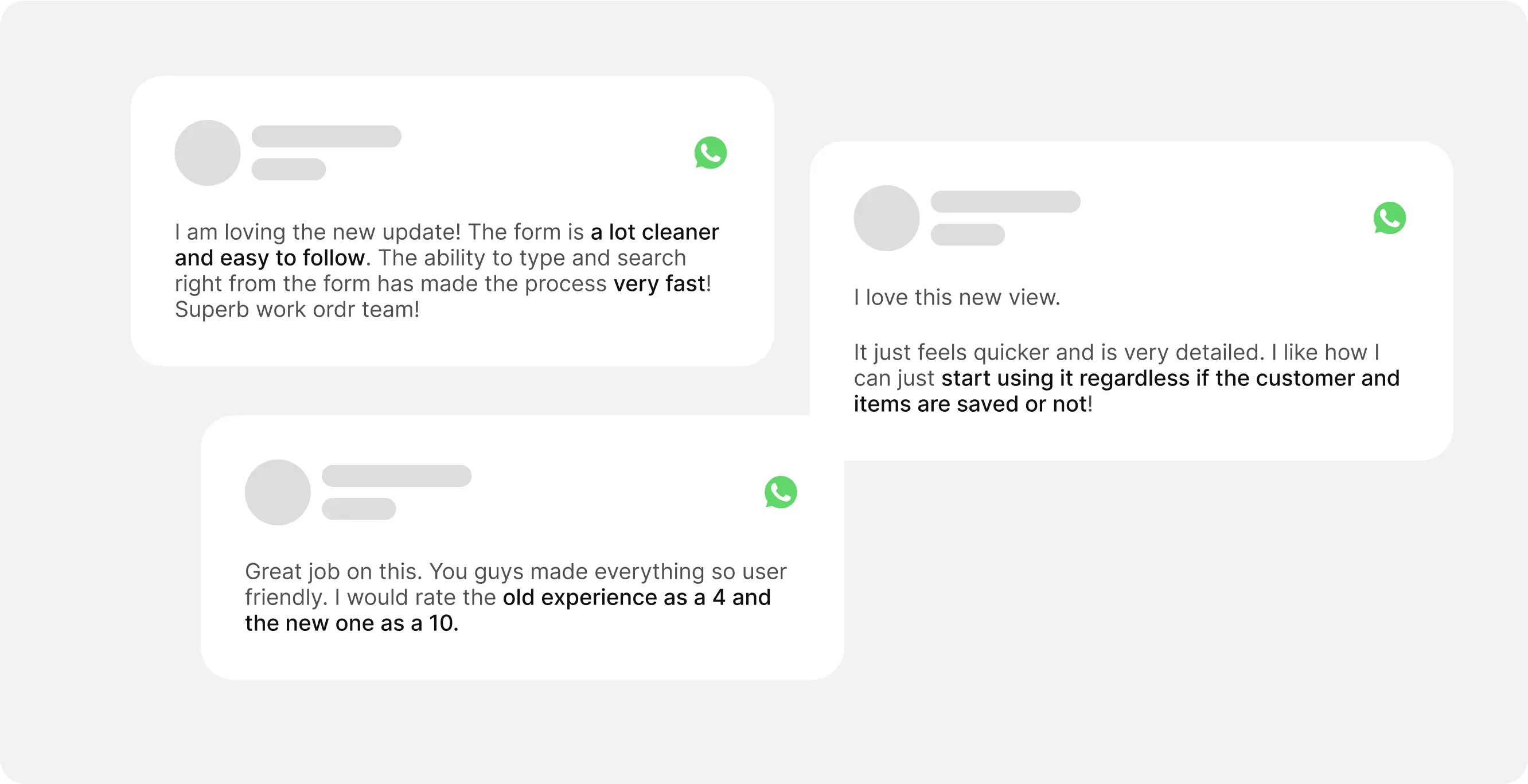 User feedback on Ordr redesign